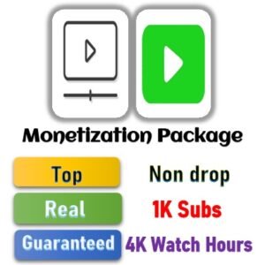 Youtube Monetization Package - 1K Subs + 4K Hours - Premium Quality - Guaranteed